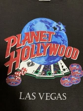90's PLANET HOLLYWOOD LAS VEGAS CARDS & CHIPS VINTAGE (Sweater)(XLARGE)-USA MADE
