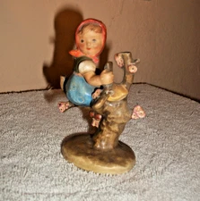 Vintage Girl sitting on a Branch Figure - Germany - 3 3/4" Tall