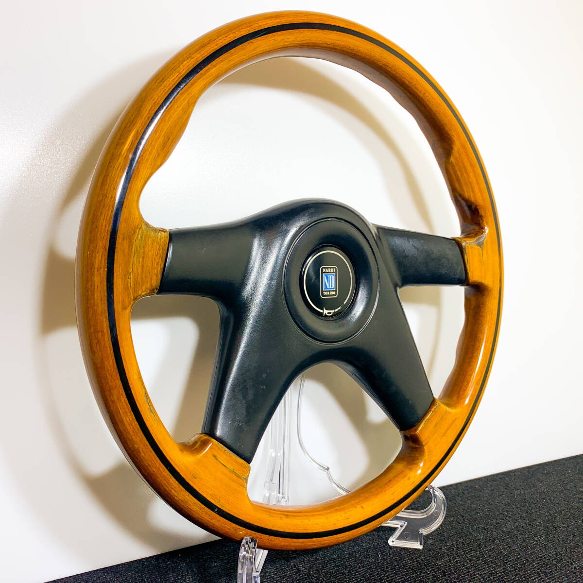 NARDI ELITE Wood Steering Wheel 365mm Vintage Black Spoke JDM MOMO