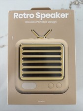 Retro Speaker Wireless Portable Bluetooth Sound System-Beige, NEW