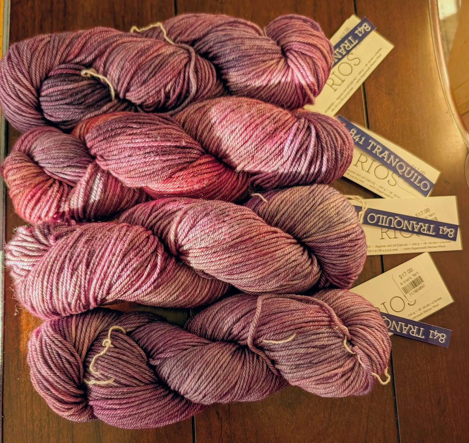 NEW Malabrigo Rios 100% Merino Worsted Wool Yarn - 841 Tranquilo - Lot of 4 - product detail image 1