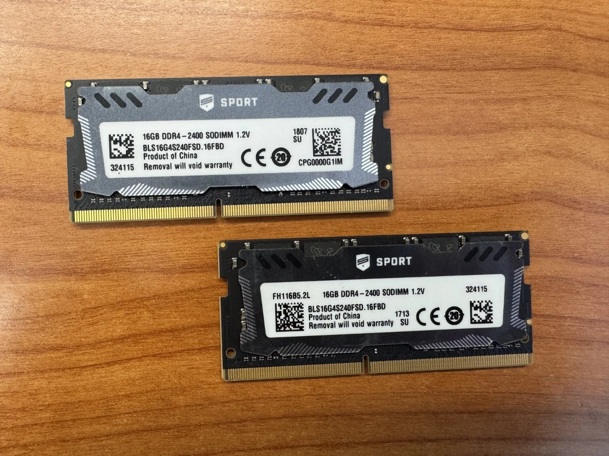 DDR4 SDRAM Ballistix 16 GB Capacity per Module Memory (RAM) for