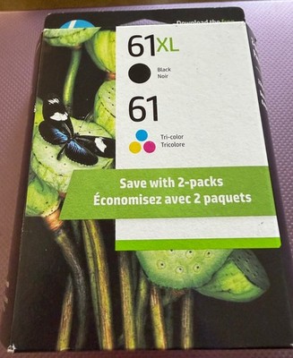 HP 61XL Black/61 Tri-Color Ink (2 pk) (CZ138FN) Cartridge -BRAND NEW JUN 2026