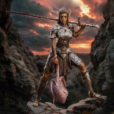 Lae'zel Baldur's Gate 3 Resin Figur 28cm | Bulkamancer | UNBEMALT