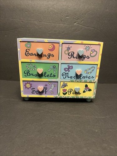 Colorful Hearts Wooden Jewelry Box - Labeled - Picture 4 of 12