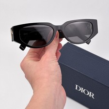 Dior Women Sunglasses Black Grey Cat Eye CD DIAMOND S7I 10A0 NEW AUTHENTIC