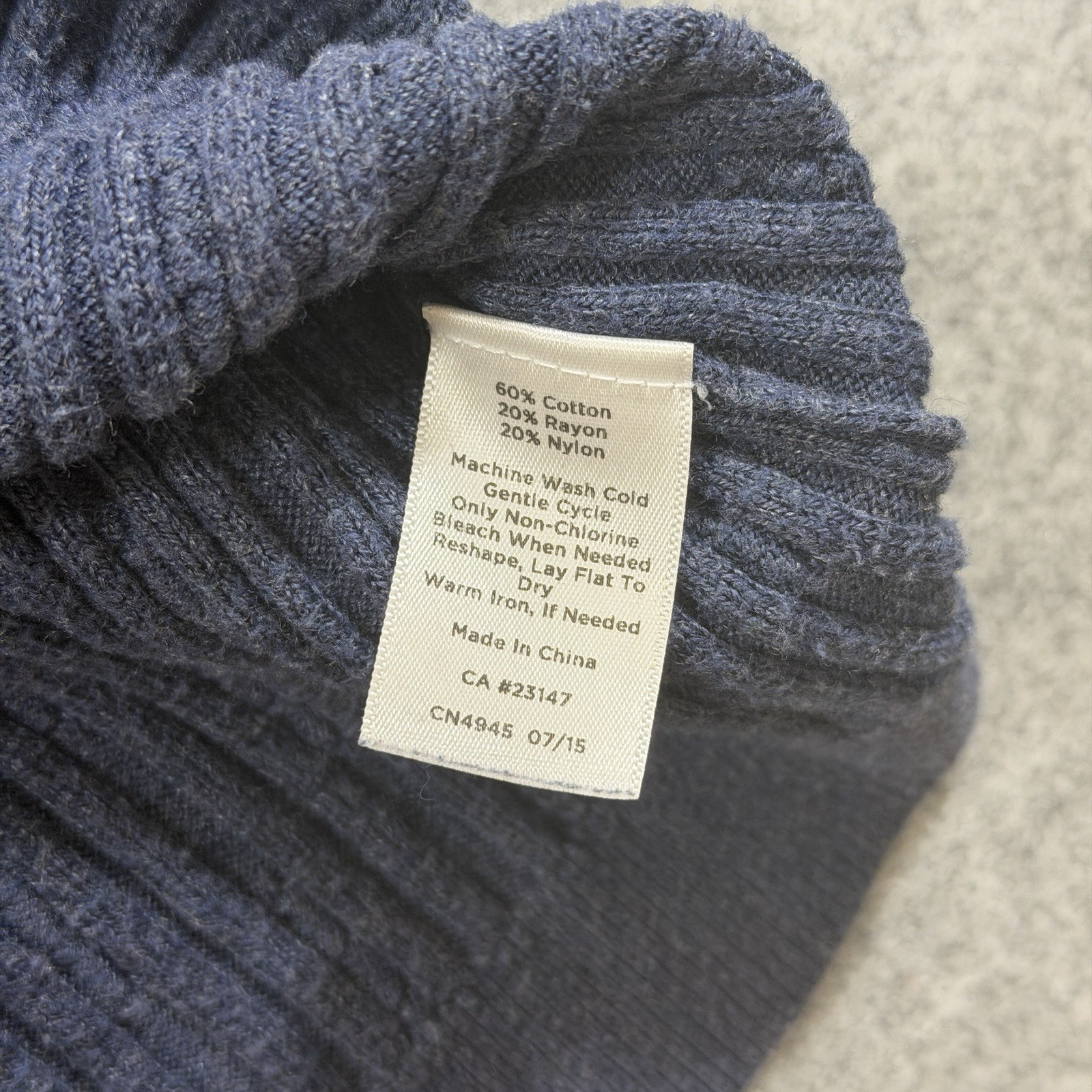 Talbots Cable Knit Turtleneck Sweater Womens L Navy Blue Preppy Slim Fit Luxury thumbnail 12