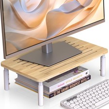 Monitor Stand Riser, 4 Adjustable Height, Laptop Stand with Airflow Vents, De...