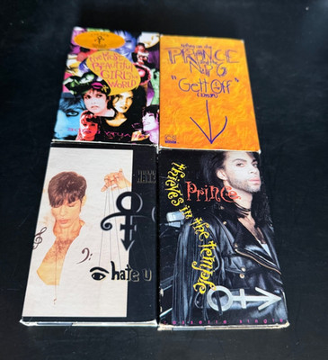Prince (4) Cassette Single Lot- Thieves In The Temple, Get Off, hate U, etc