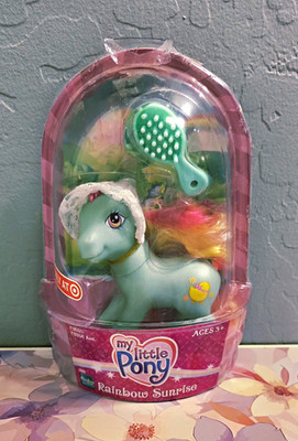 Hasbro My Little Pony  Rainbow Sunrise MLP MIB With Accessories  2005 Easter