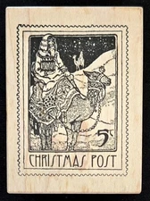 Stampa Rosa Rubber Stamp Wisemen Christmas Post Camel Desert Night Stars