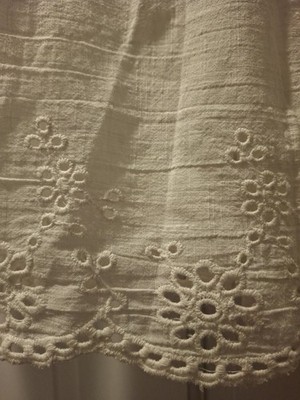 NWT Jennifer & Grace Women's Small White Eyelet Boho Top Cotton India