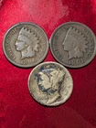 1937 SILVER MERCURY DIME  1896 1901 INDIAN HEAD CENT PENNY 1 ONE 10 COIN #119