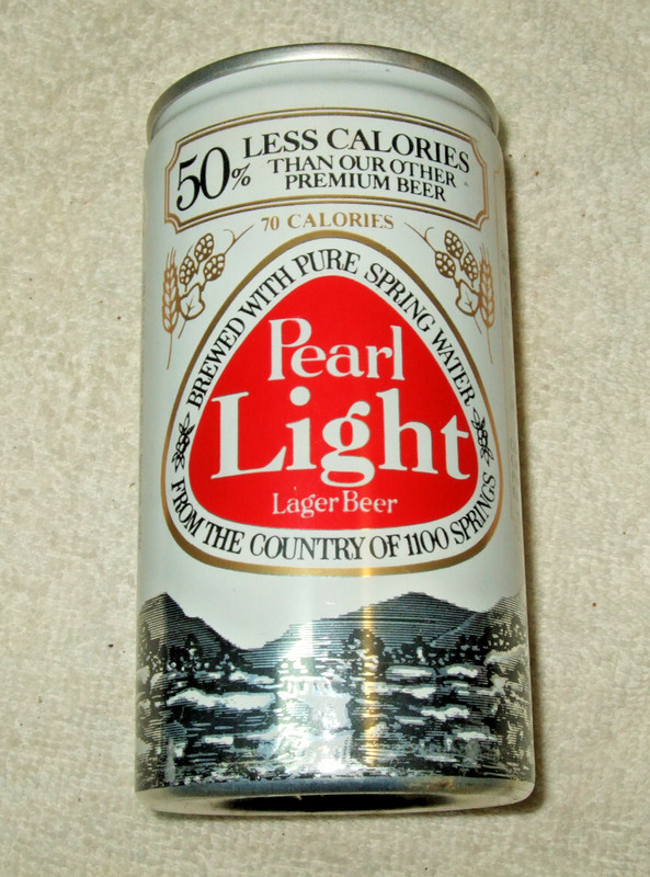 Empty Pearl Light Lager Beer Can Bottom Opened