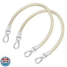 uxcell Leather Purse Strap, 2Pcs 50cm/19.69" Short Leather PU Braided Purse R