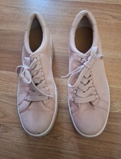 Cnandes-Lea Women's Light Pink Laced Leather Sneakers Shoes Size 9.5M (Read)