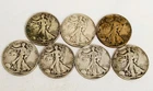 7 - Walking Liberty Half Dollars - Silver