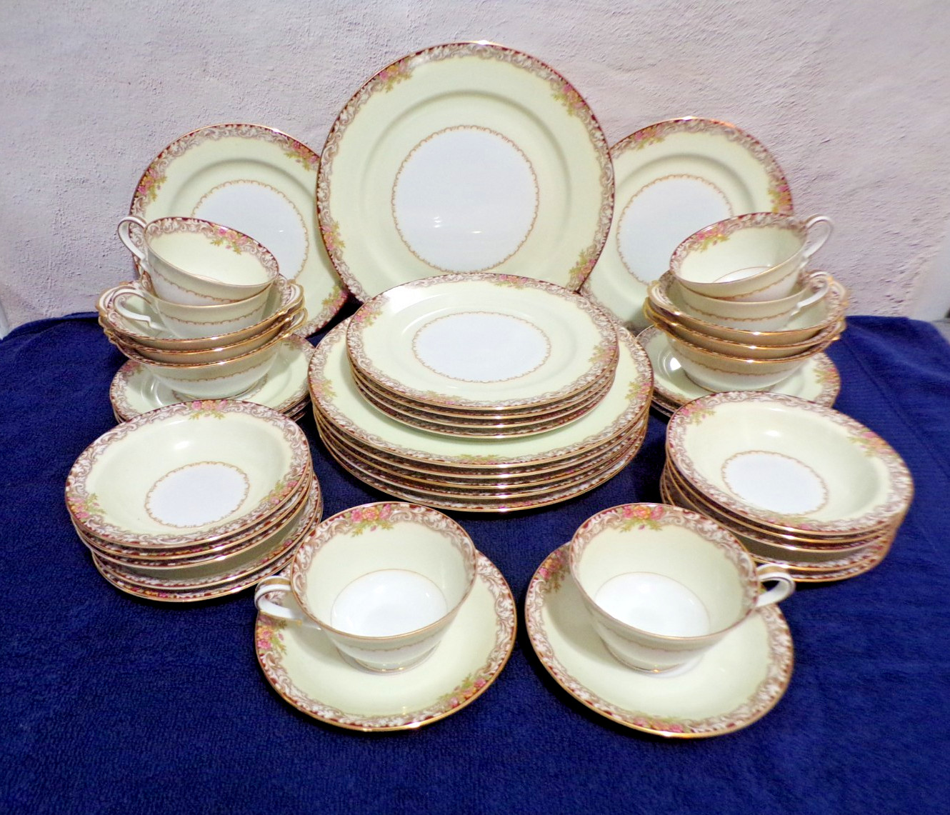 Noritake Harmony #3906 Gold Trim Made Occupied Japan Dinnerw