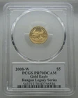 2008-W $5 Gold 1/10 oz American Eagle PCGS PR70DCAM Reagan Legacy Series