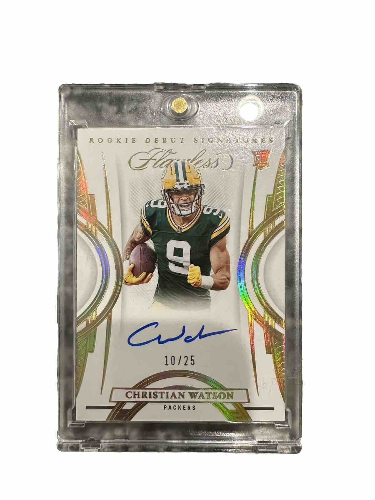 Christian Watson 2022 Flawless Rookie Debut Signatures Gold 10/25 Auto Packers