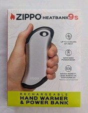 Zippo Silver HeatBank 9s Rechargeable Hand Warmer  Power Bank New