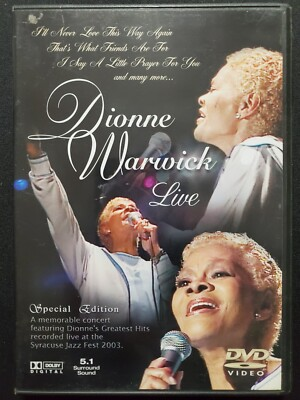 #ad #ad Dionne Warwick Live DVD 2004 Greatest Hits Syracuse Jazz Fest 2003 R1 OOP $9.99