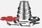 Tefal Ingenio Emotion 22 Piece Stainless Steel Pan Set Induction + GLASS LIDS