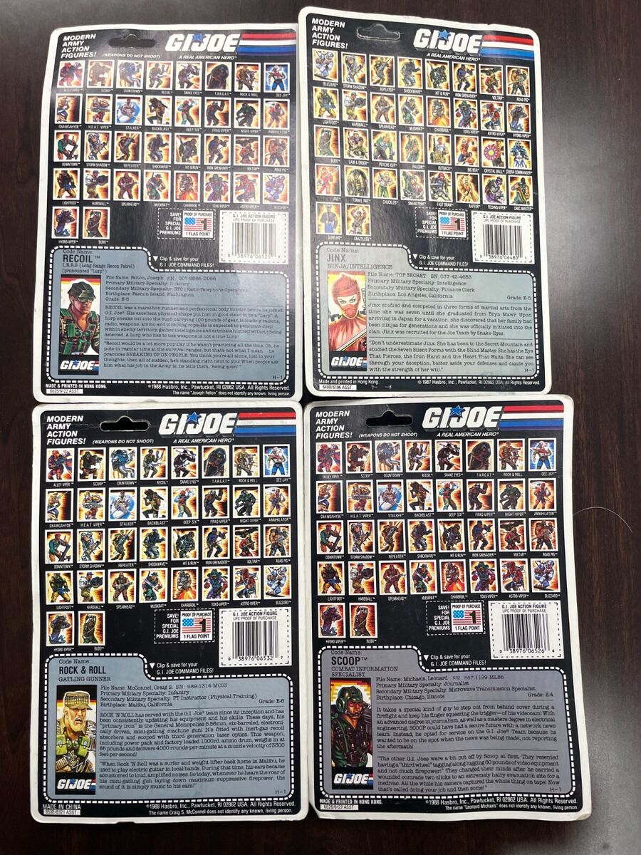 1986-88 Hasbro Original GI JOE (10) Sealed Pack Lot - JINX 1986-88 Hasbro Original GI JOE (10) Sealed Pack Lot - JINX