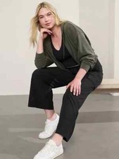 ATHLETA Retreat Linen High Rise Wide Leg Pant  XXS Black 658547 NEW