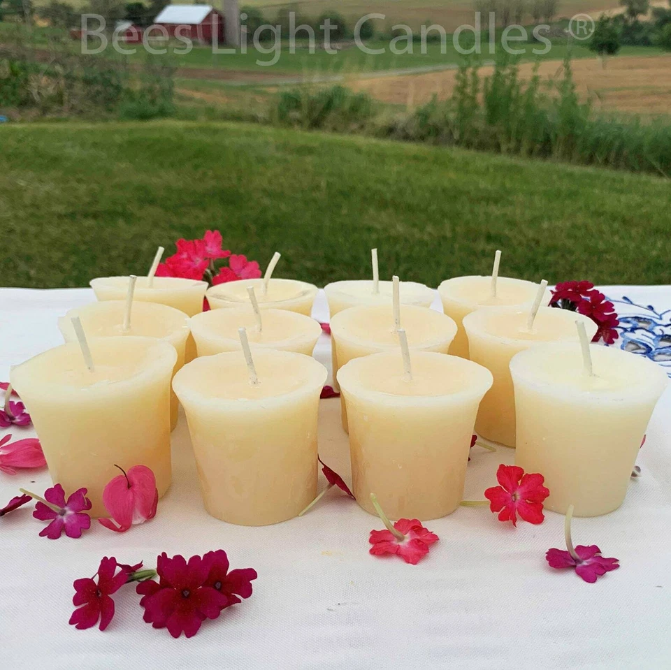 Velas votivas de cera de abelha branca natural / a granel / cera de abelha pura / sem perfume / limpas🐝 - Imagem 3 de 4