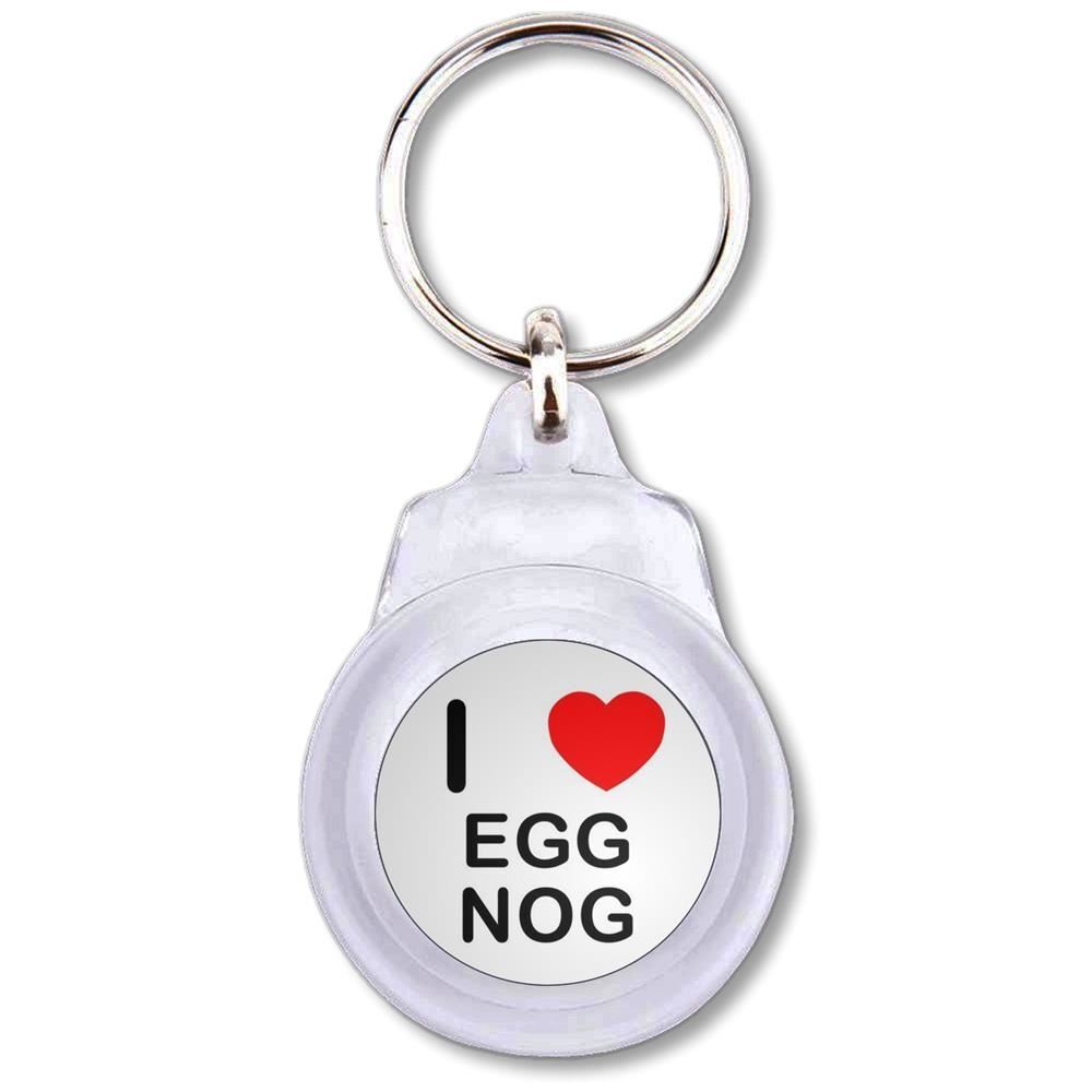 Egg Nog I Love Herz Kunststoff Schlüsselanhänger rund (60 mm x 37 mm)