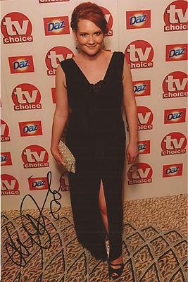 CORONATION STREET: JENNIE McALPINE 'FIZ BROWN' SIGNED 7x5 PORTRAIT PHOTO+COA 