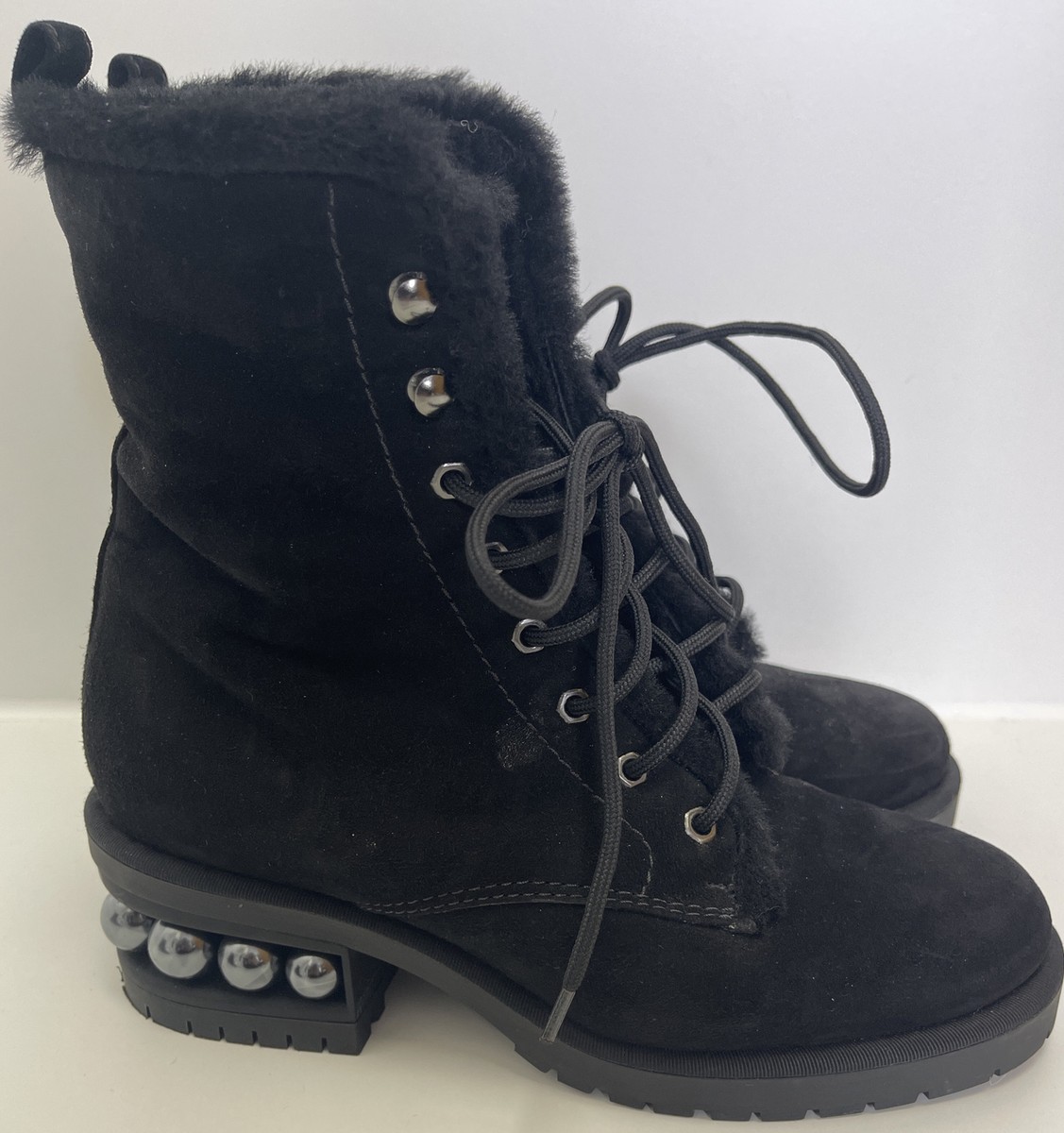 Worn Once NICHOLAS KIRKWOOD shearling lined Casati combat boots