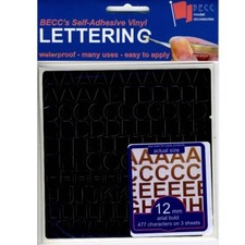 BECC Black Vinyl Lettering & Numbers 2mm-25mm Model Boats RC Cars Diecast Slot