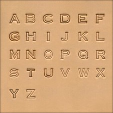 Block Outline Font Alphabet, 1/2", 27-Pc. Leather Stamp Set