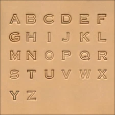 1/2" (12.7mm) Block Outline Font Alphabet Leather Stamp Set 8143-00