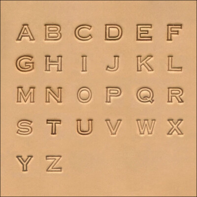 Block Outline Font Alphabet, 1/2'', 27-Pc. Leather Stamp Set