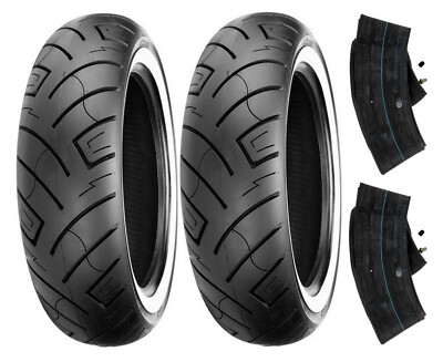 Shinko 130/90-16 & 180/70-15 777 White Wall Tires & Tubes 06-16 VN900 Classic/LT