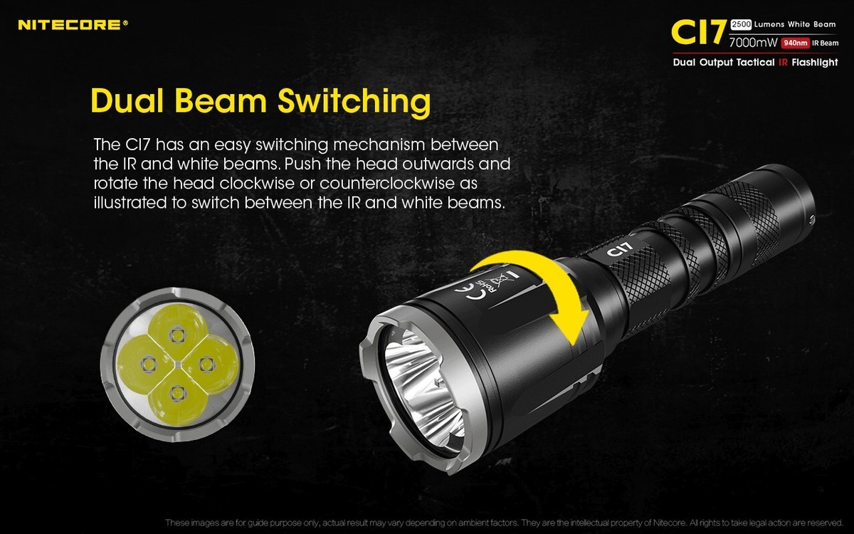 Nitecore CI7 2500 Lumen Tactical Infrared IR Flashlight with