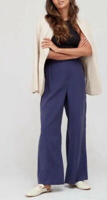 V by Very Premium Co Ord breite Beinhose blau GRÖSSE 14 NEU KOSTENLOSES UK VERSAND