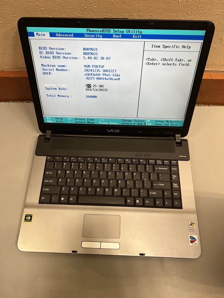 Sony VAIO PCG-7G2L 2GB RAM 120GB HDD NVIDIA BIOS TESTED - Image 2 of 4