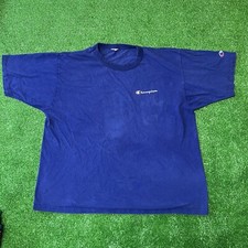 Vtg Champion Script Navy Blue Blank Shirt Sz XXL USA Made
