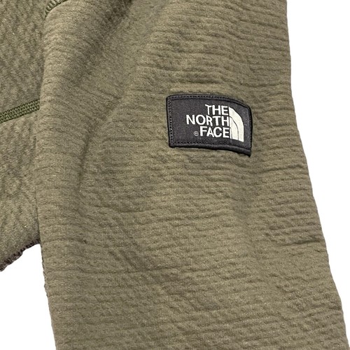 THE NORTH FACE Hoodie Mens M Green Pullover Sweatshirt Camo Trim 1/4 Snap Pocket - Picture 8 of 14