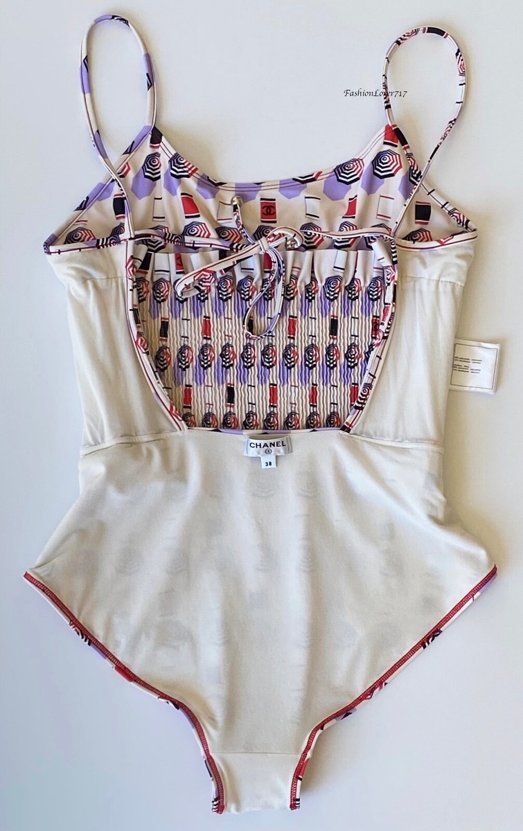 GORGEOUS CHANEL MULTICOLOR 19P RUNWAY SWIMSUIT BODYSUIT