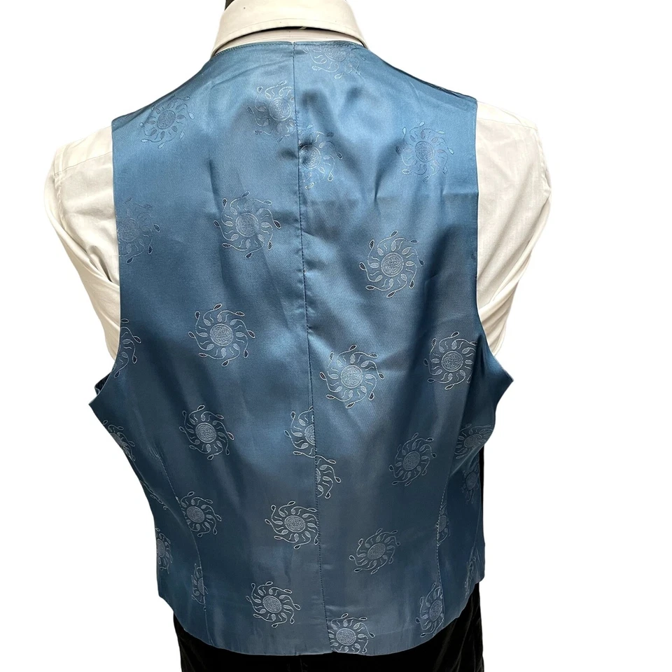 Jaqueta e colete de lã 2 peças vintage anos 70 Glen Guard azul marinho esporte GABARDINE 42 L - Imagem 4 de 4