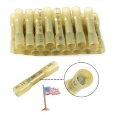 12-10 AWG Heat Shrink Butt Connectors Wire Crimp Terminals Yellow 500-50PCS