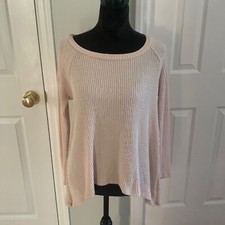 Altar d State Lace Crochet Back Boho Hi-Lo Sweater- Size L