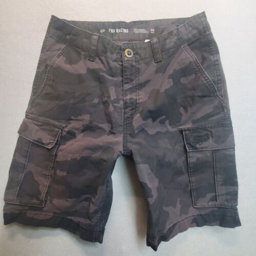 Fox Racing Black Camo Cargo Shorts Casual Activewear Outdoor Biking Hike Size 30