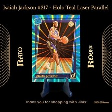 Isaiah Jackson #217 Teal Holo Laser Parallel Rated rookie 2021-22 Donruss Jinkz