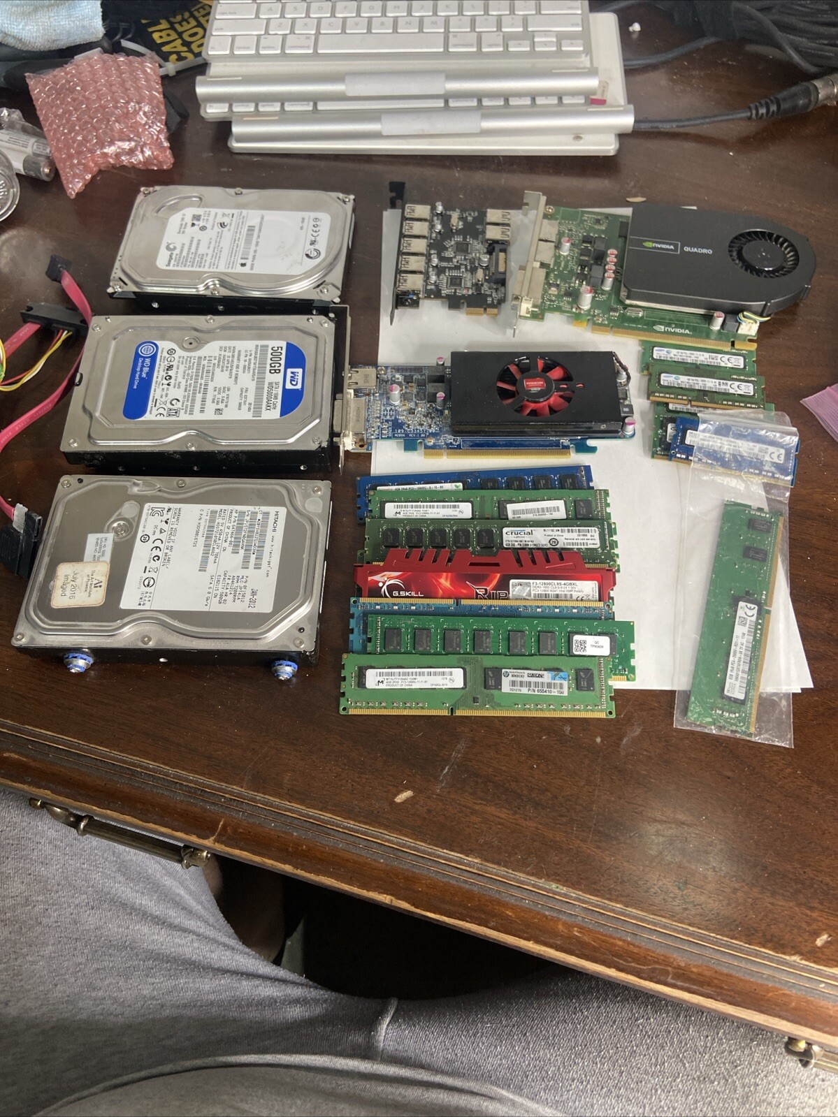 Empowering Solutions Large Assortment of Pre-Owned Computer Components including HDD 3.5, DDR3, DDR4, Video Cards, and More